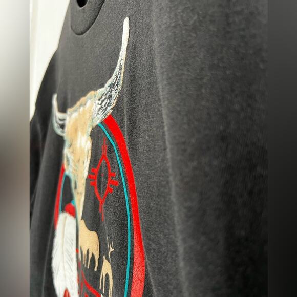 VINTAGE 90s ARIZONA STEER SKULL T-Shirt SZ XL NATIVE COWBOY SINGLE STITCH ONEITA - Picture 7 of 7